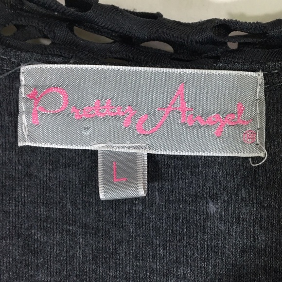 Pretty Angel Silk‎ Blend Gothic Fairy Distressed Top - Picture 7 of 9